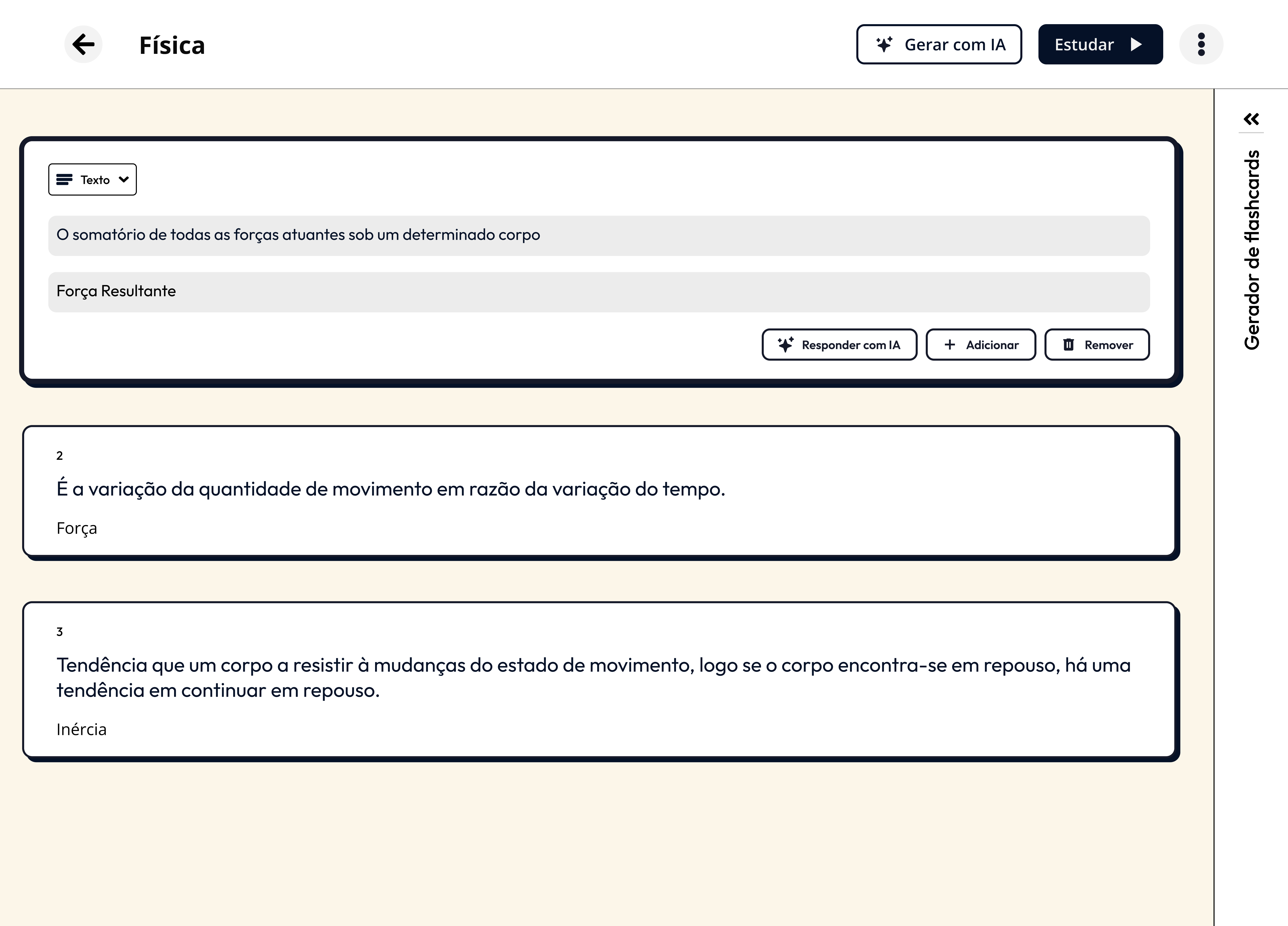Dashboard do aplicativo